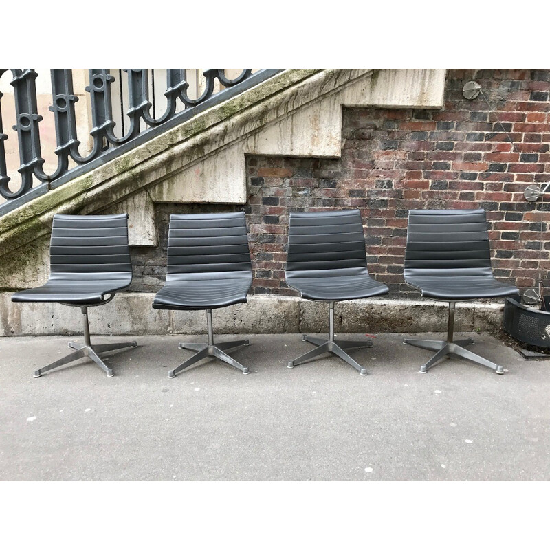 Set of 8 Eames armchairs model "EA101" for Herman Miller - 1960s