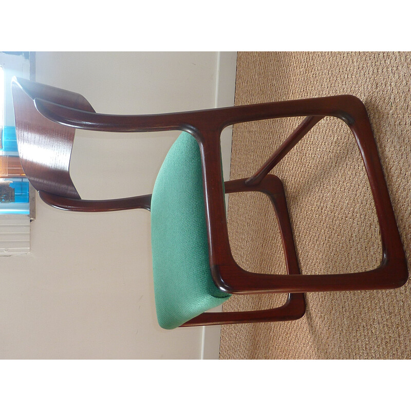 Vintage green Baumann chair - 1960s