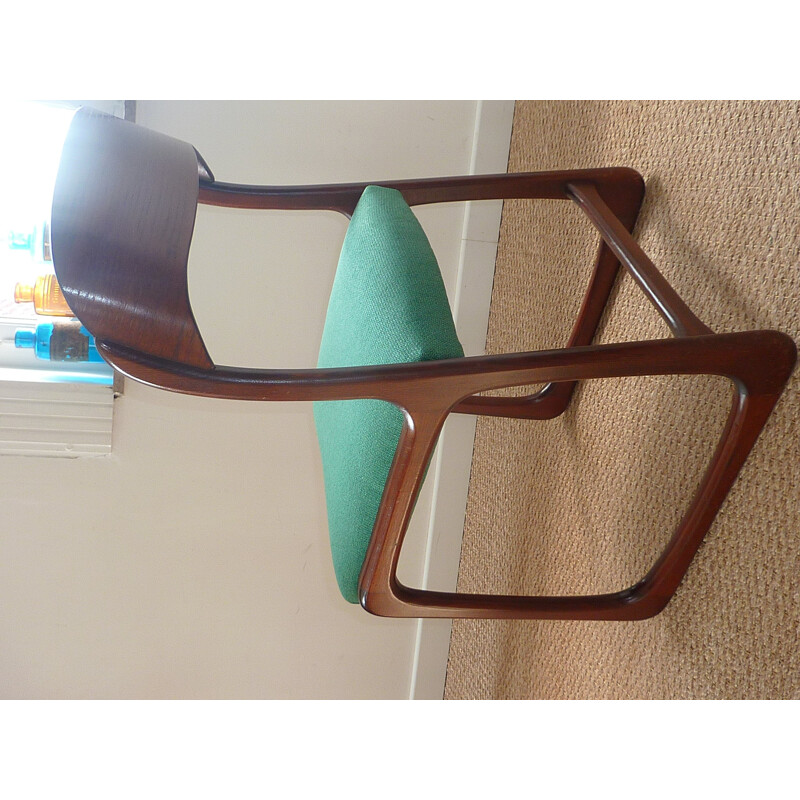 Vintage green Baumann chair - 1960s