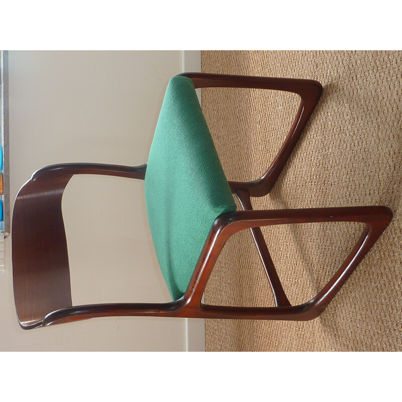 Vintage green Baumann chair - 1960s