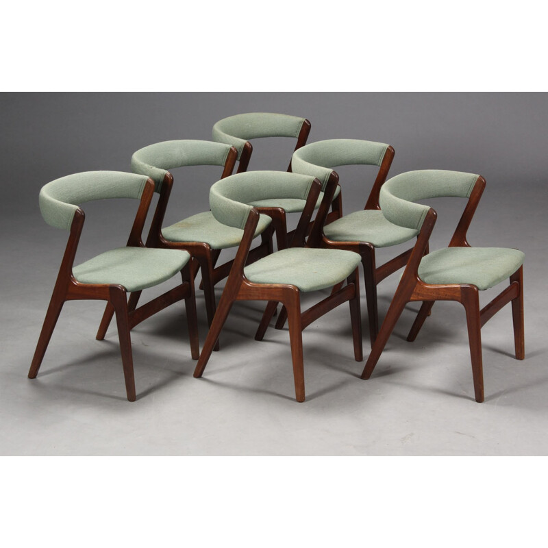 Suite de 6 Chaises vintage de salle à manger en teck - 1960