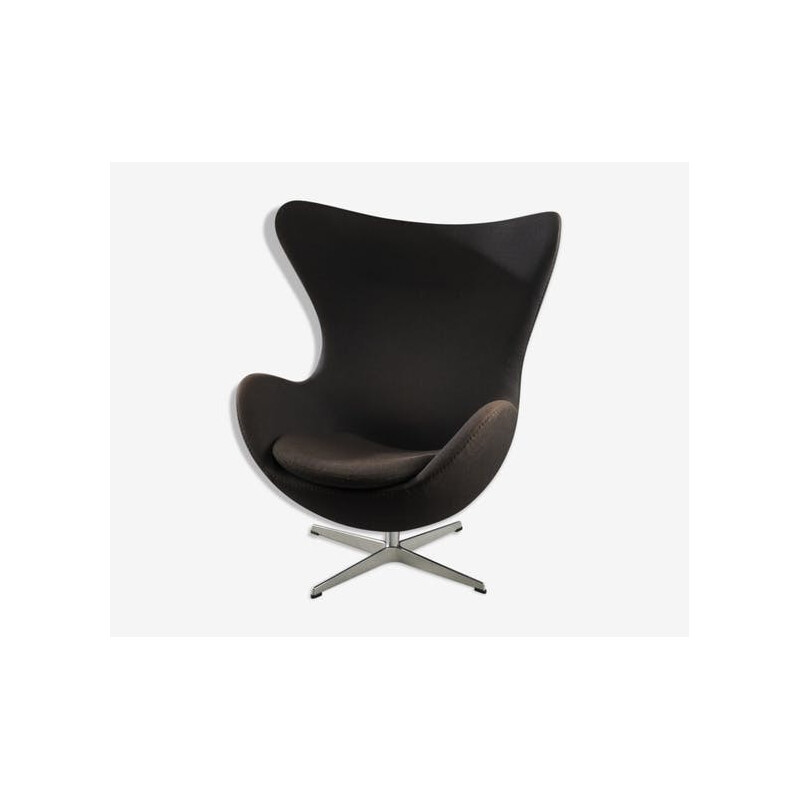 Vintage black egg armchair by Arne Jacobsen - 1990s