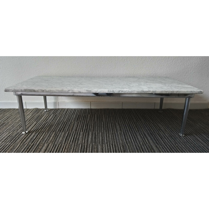 Table basse vintage en marbre blanc - 1950