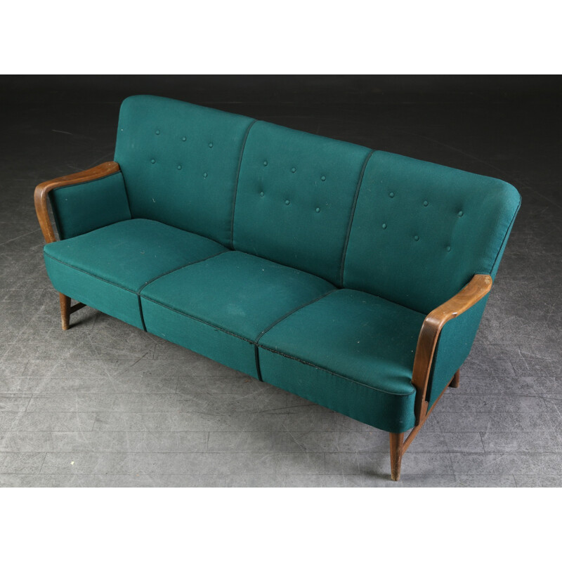 3-seater sofa in beech by N. A. Jørgensen for Kurt Olsen - 1950s