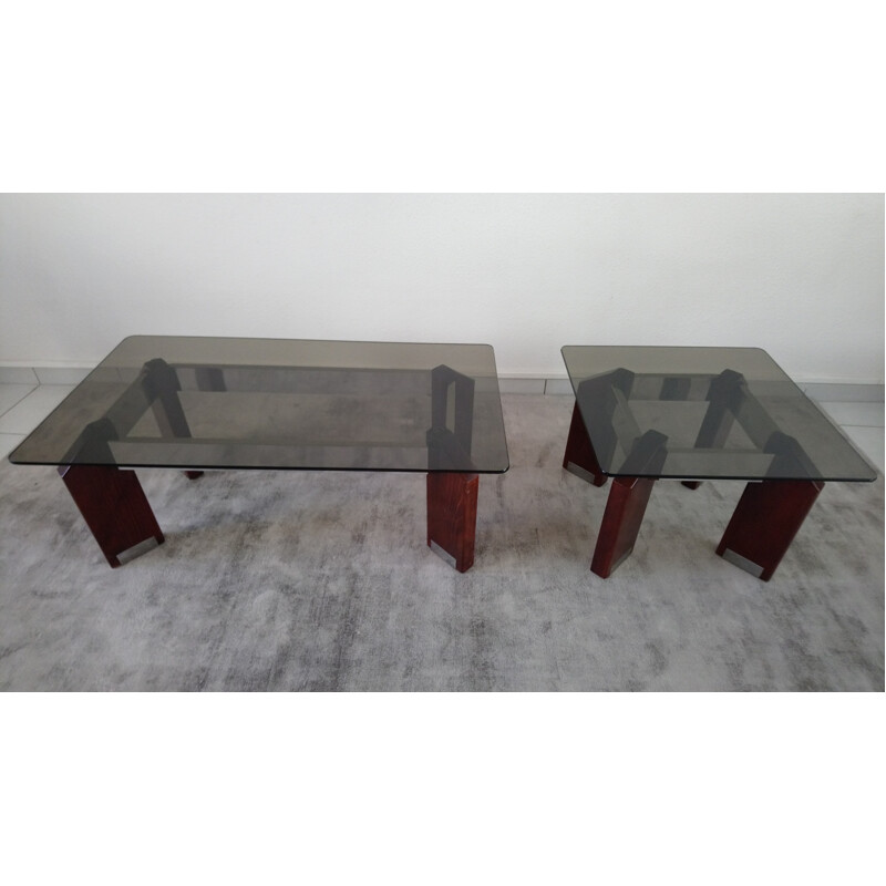 Set of a coffee table & side table - 1970s