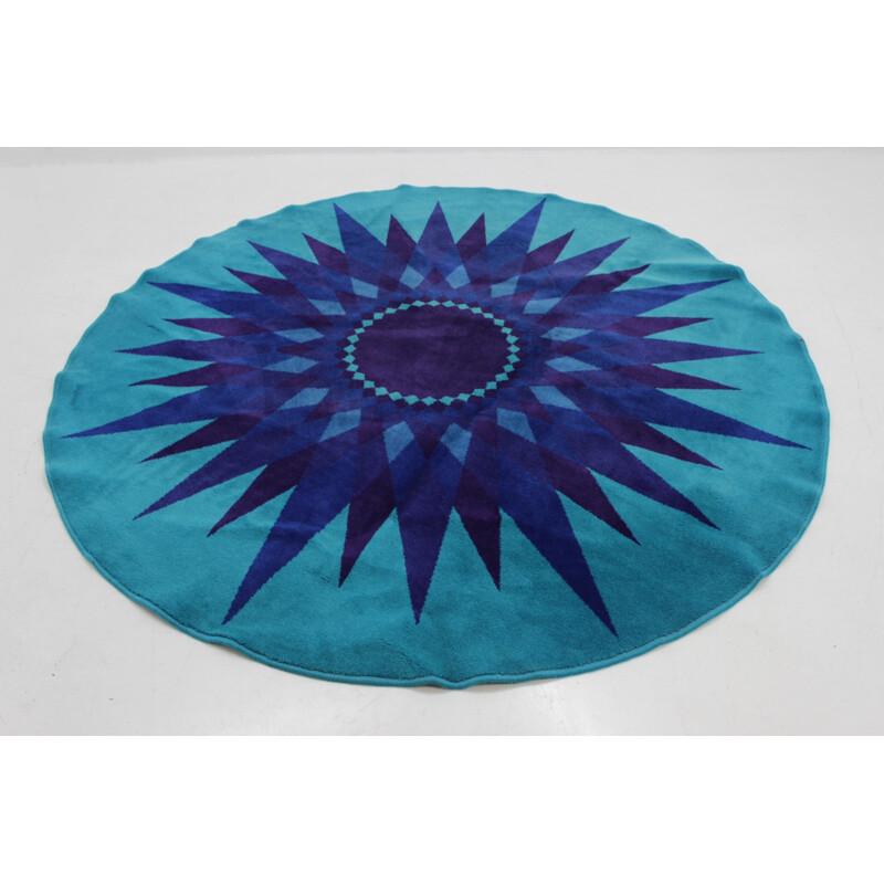 Vintage Round Rug for Hojer Eksport Wilton - 1970s