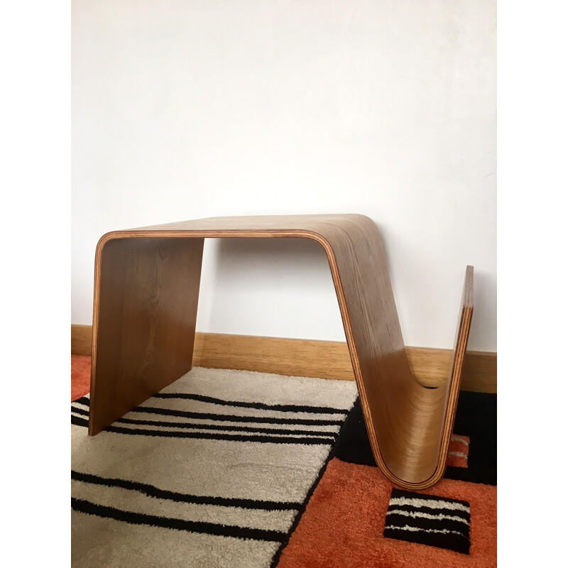 Vintage Scandinavian plywood coffee table - 1970s