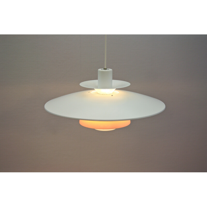 Vintage white pendant lamp for Jeka Metaltryk - 1960s