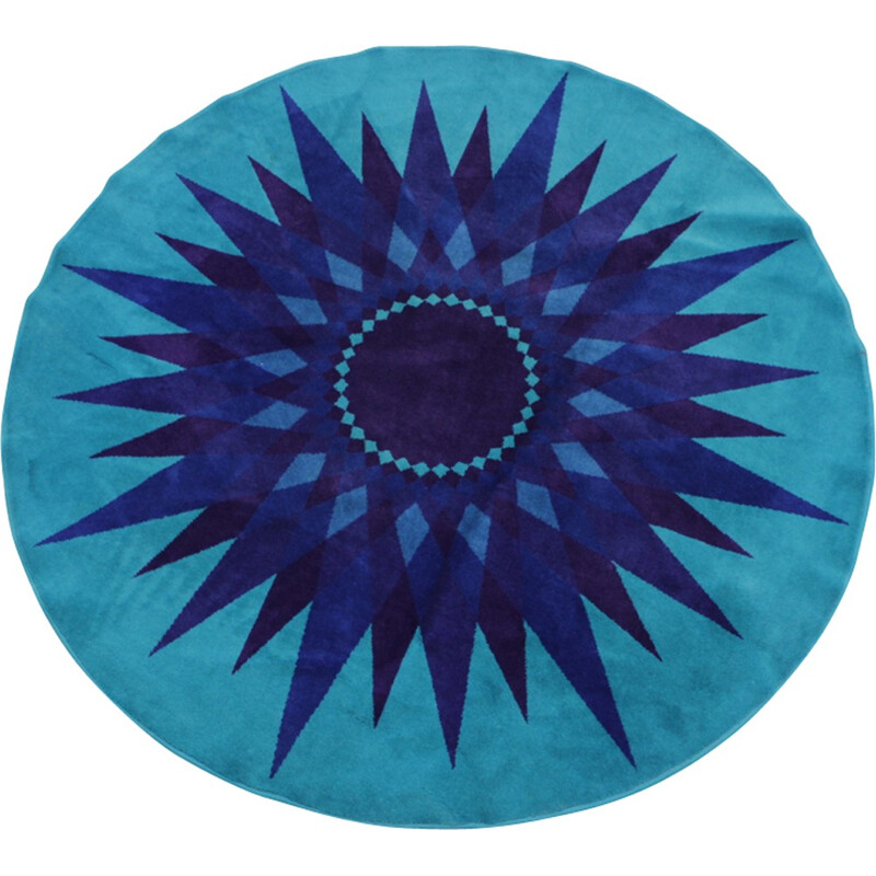 Vintage Round Rug for Hojer Eksport Wilton - 1970s