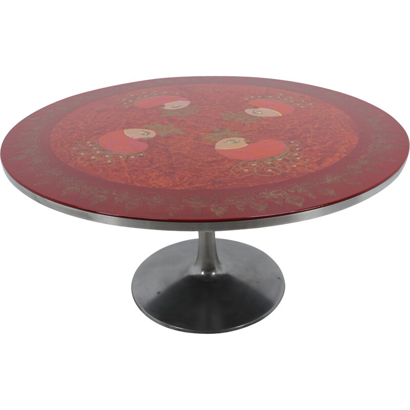 Table à repas circulaire vintage de Poul Cadovius - 1970