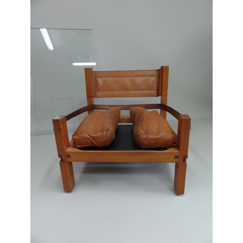 Set of 2 Armchairs and 1 Sofa, Pierre CHAPO - 1970s