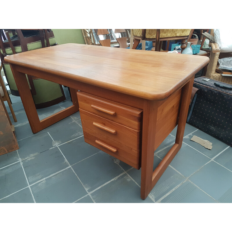 Danish Teak Solid Desk - 1970s