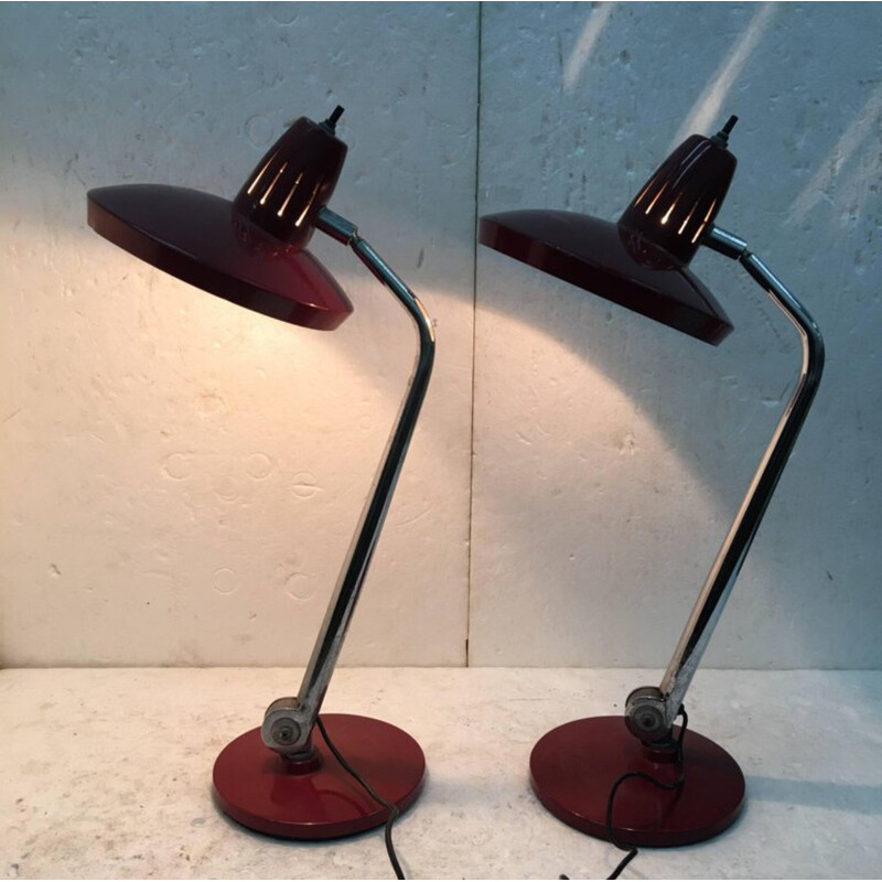 Suite de 2 lampes de table vintage par Fase - 1960