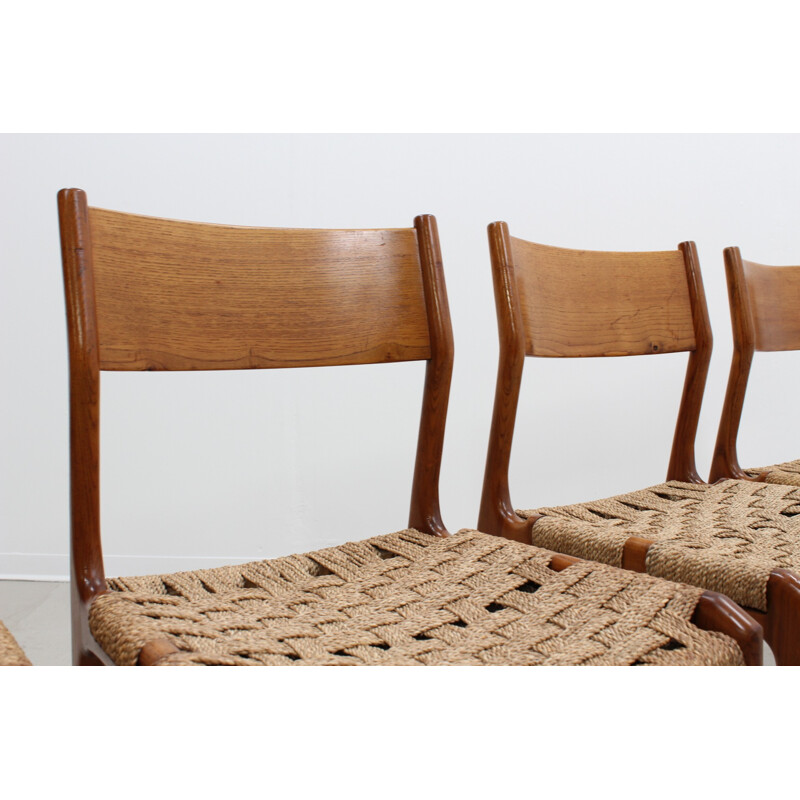 Set of 5 vintage dining chairs by Fratelli Reguitti - 1950s