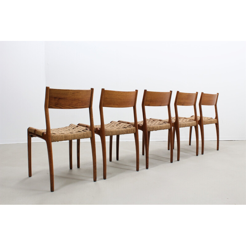 Set of 5 vintage dining chairs by Fratelli Reguitti - 1950s