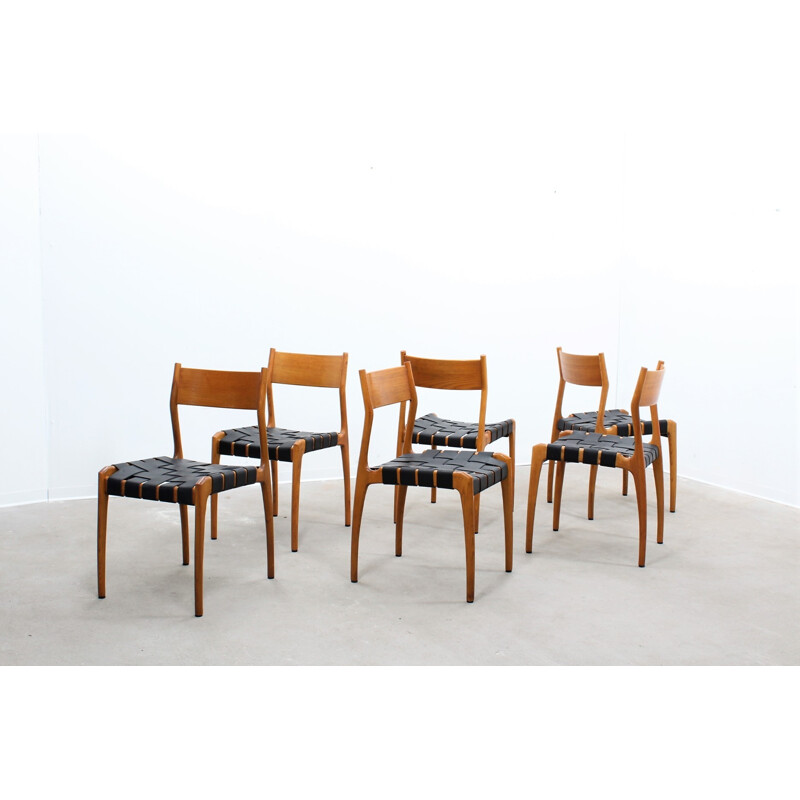 Set of 6 vintage dining chairs by Fratelli Reguitti - 1950s