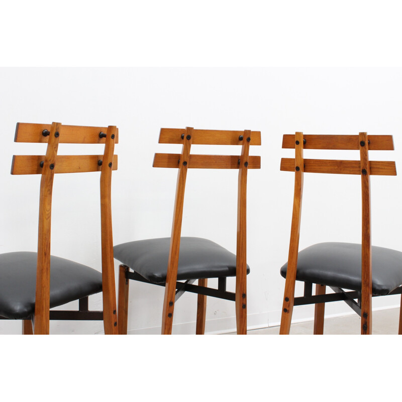 Vintage set of 6 dining chairs by Aloi Roberto - 1950s