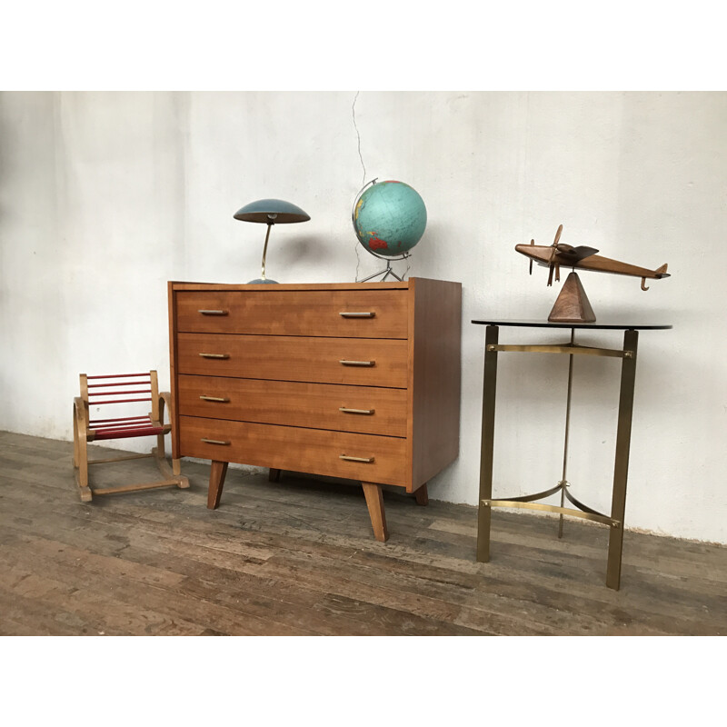 Vintage chest of drawers with compass legs - 1950s