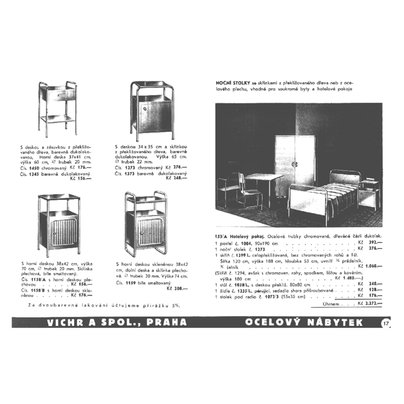 Table de chevet moderniste par Vichr - 1930
