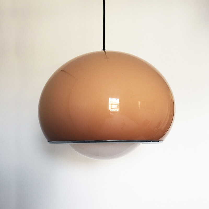 Brown plastic Pendant Lamp by Guzzini - 1960s