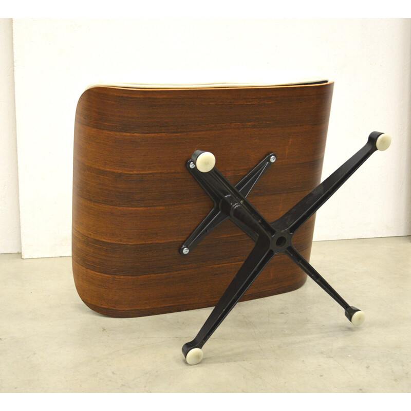 Fauteuil Lounge vintage blanc de Charles Eames pour Herman Miller - 1970