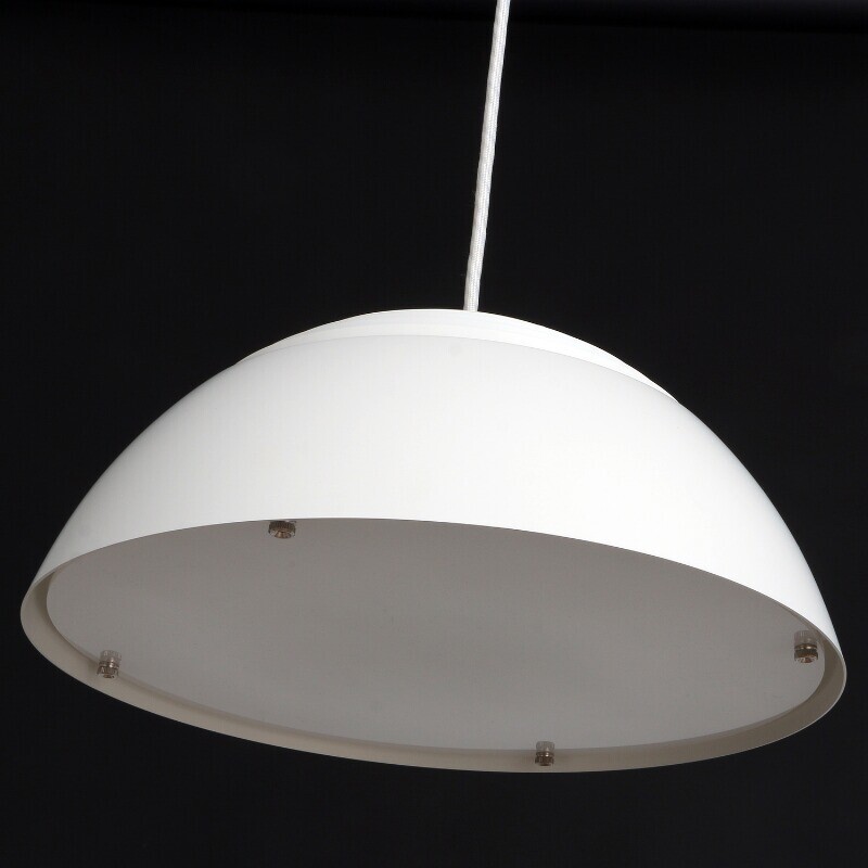 Vintage hanging lamp in White lacquered metal by Arne Jacobsen - 1960s