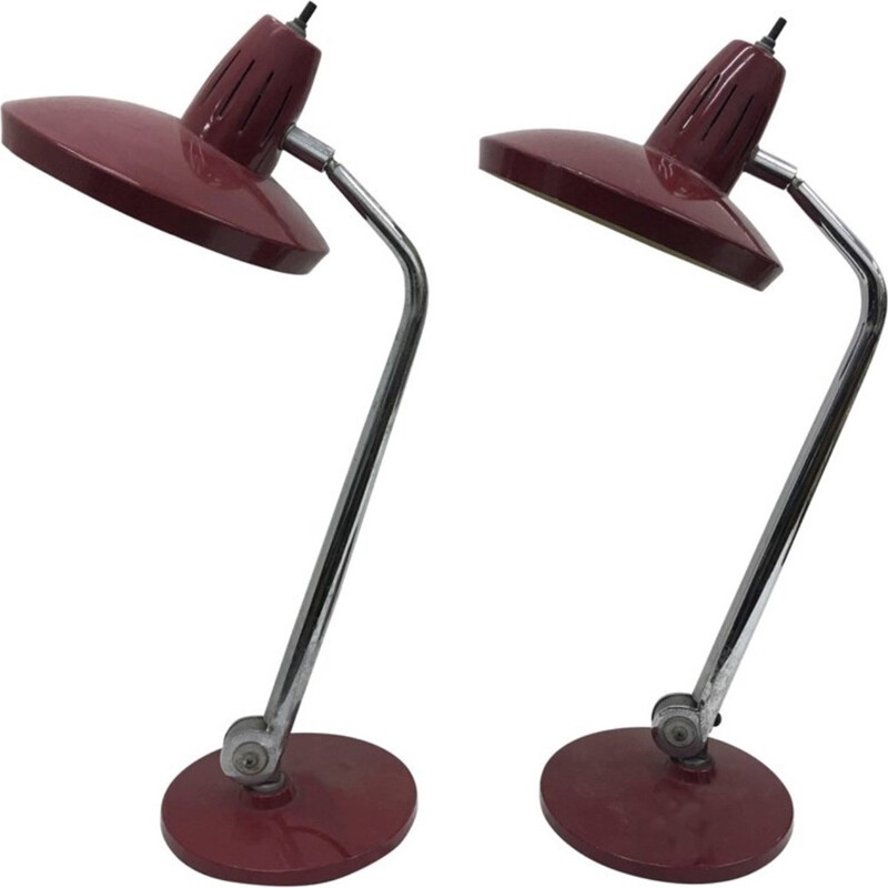 Set of 2 vintage table Lamps by Fase - 1960s
