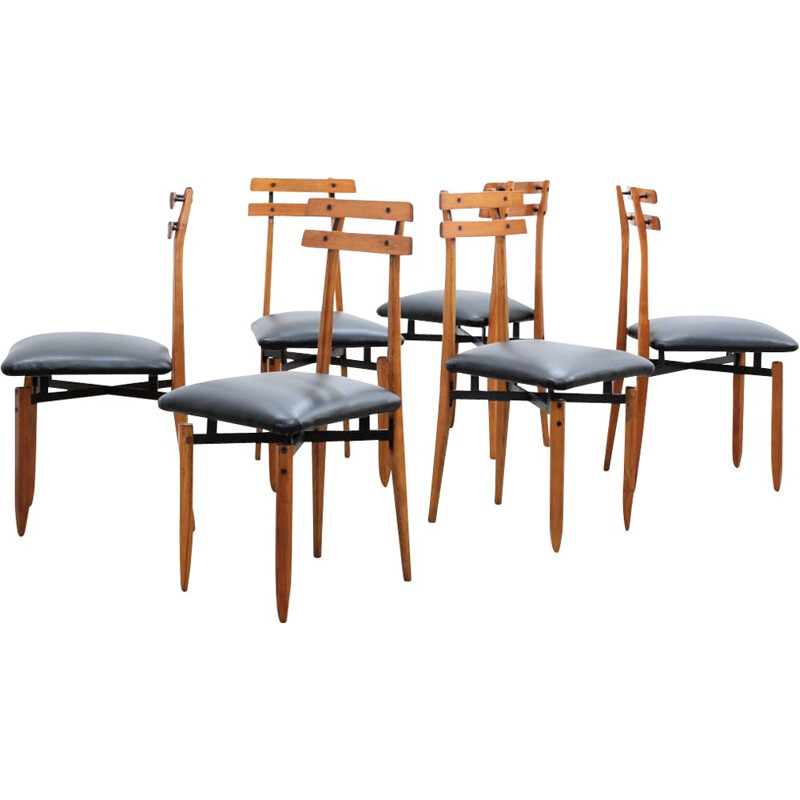 Suite de 6 chaises vintage par Aloi Roberto - 1950