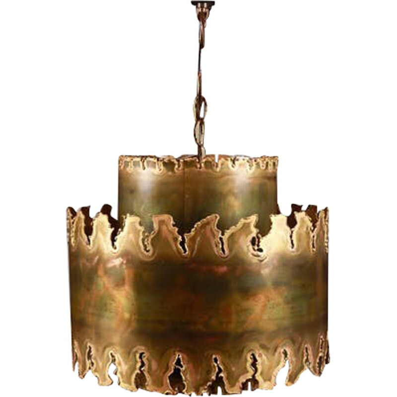 Vintage brass pendant lamp by Svend Aage Holm Sørensen - 1960s