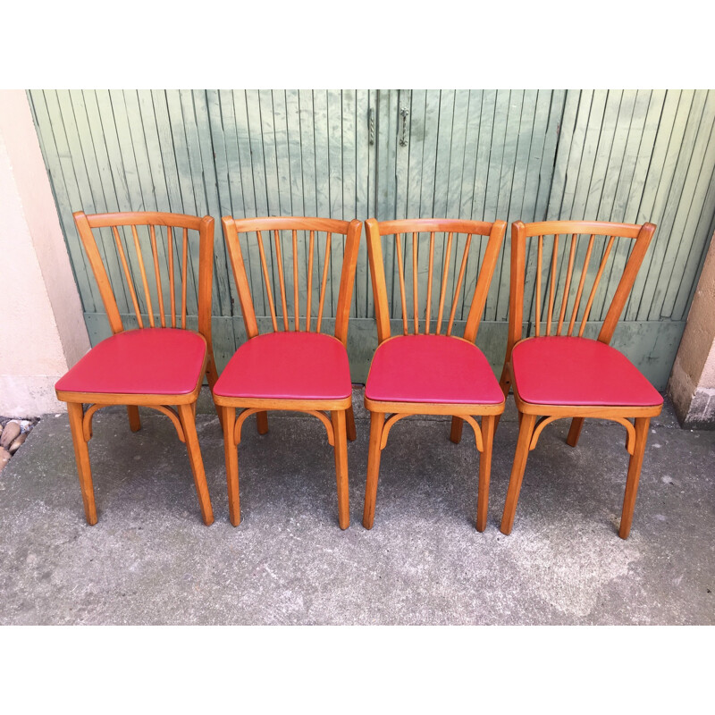 Set of 4 bistrot chairs for Baumann - 1960s