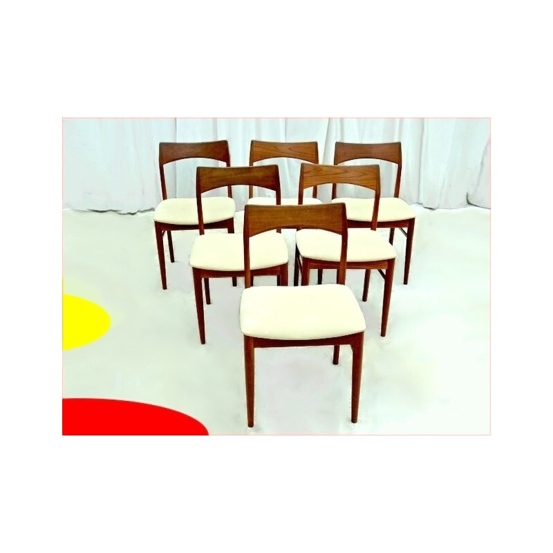 Set of 6 chairs by Henning Kjaernulf for Mobelfabrik - 1960s