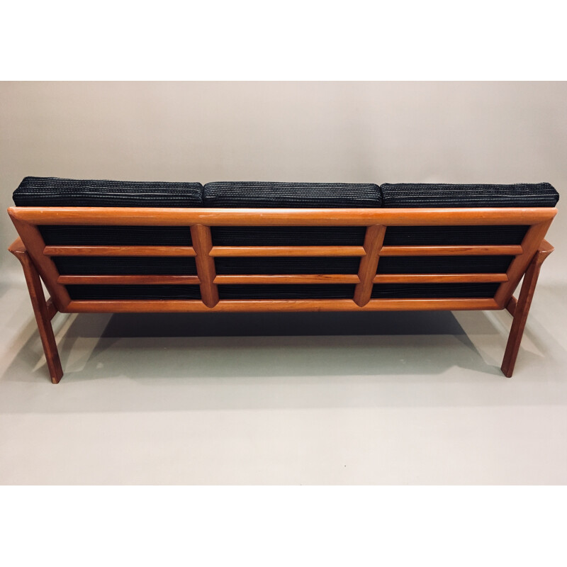 Vintage black "scandinavian design" 3 seater sofa - 1950s