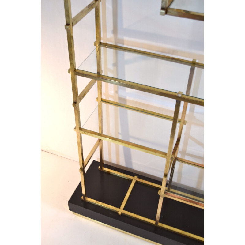 Vintage Large Brass Shelf by Romeo Rega - 1970s