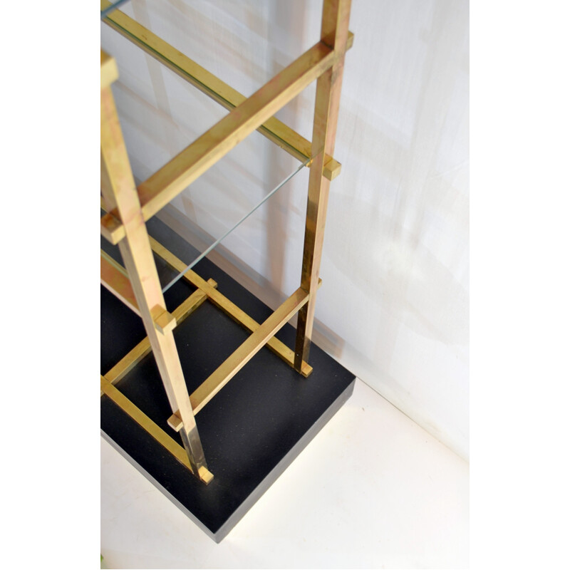 Vintage Large Brass Shelf by Romeo Rega - 1970s