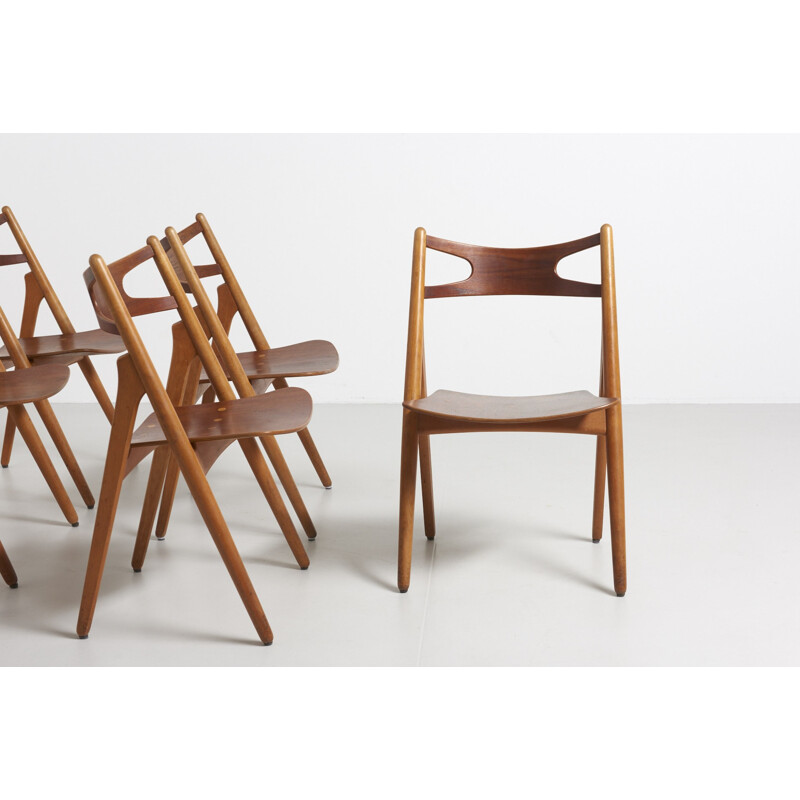 Vintage set of CH29 model chairs by Hans J Wegner for Carl Hansen & Son - 1950s