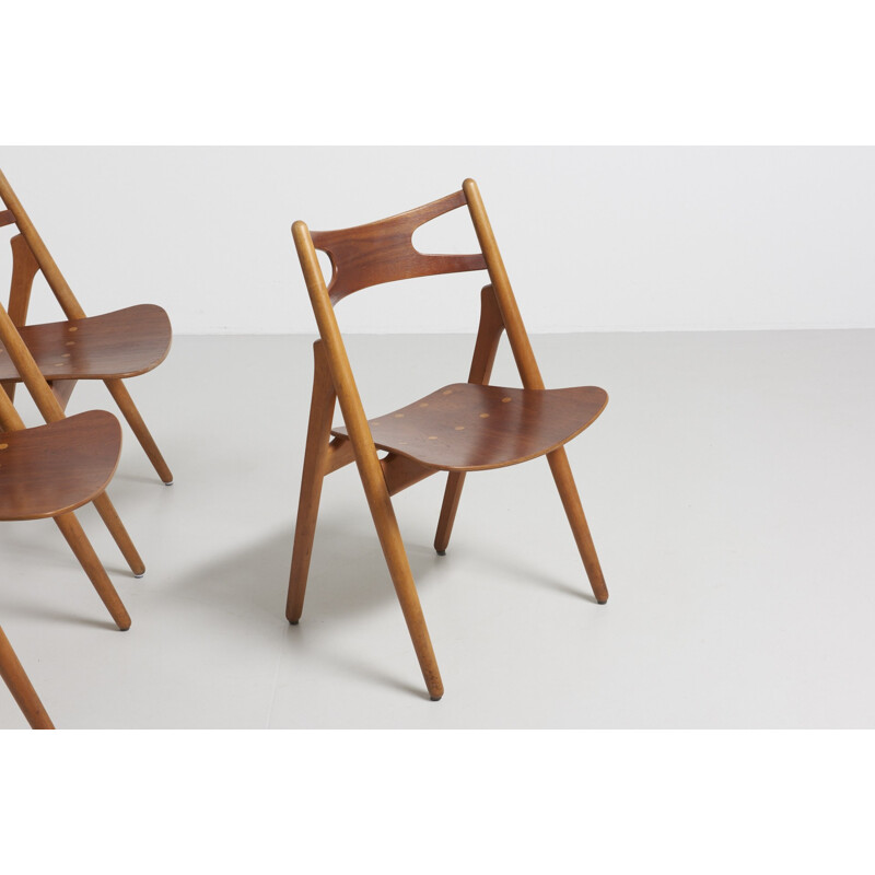 Suite de 6 chaises vintage modèle CH29 par Hans J Wegner pour Carl Hansen - 1950