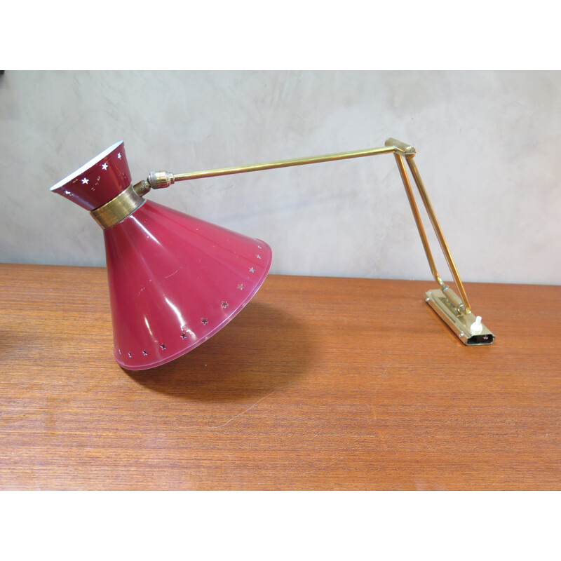 Vintage Articulated wall lamp "Diabolo" by Lunel - 1950s