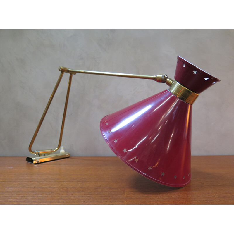 Vintage Articulated wall lamp "Diabolo" by Lunel - 1950s