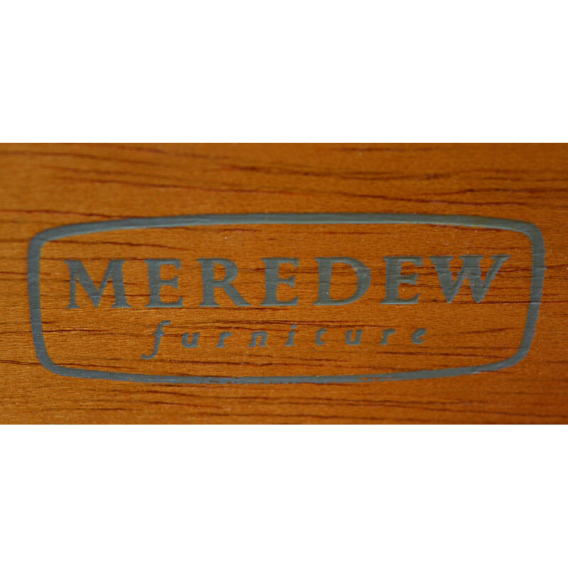 Coiffeuse et tabouret en chêne et teck vintage par Meredrew - 1960