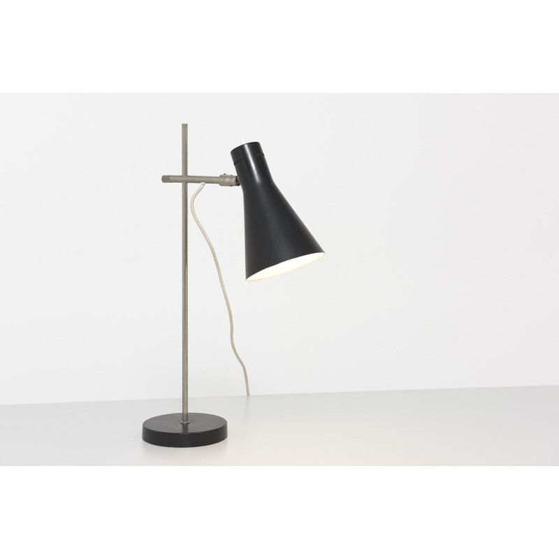 Lampe de table vintage en métal chromé noir - 1960