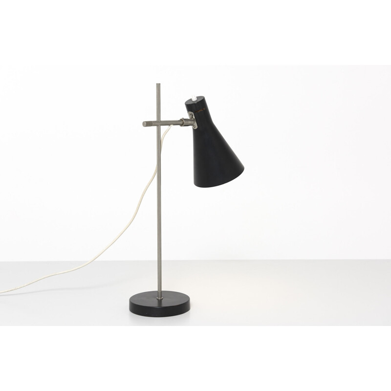 Lampe de table vintage en métal chromé noir - 1960