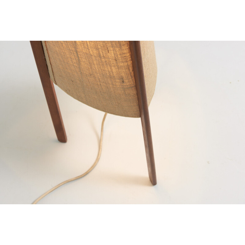 Vintage 3-legged floor lamp in teak - 1950s