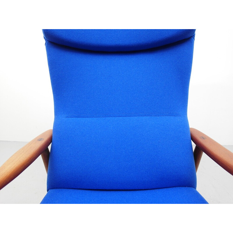 Teak Lounge chair model "Tove" in blue fabric, MADSEN and SCHUBEL - 1960