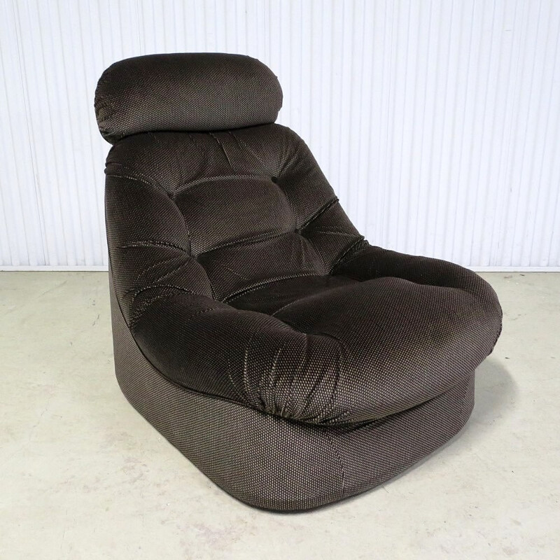 Set of 2 vintage Space Age lounge chairs in velvet - 1970s