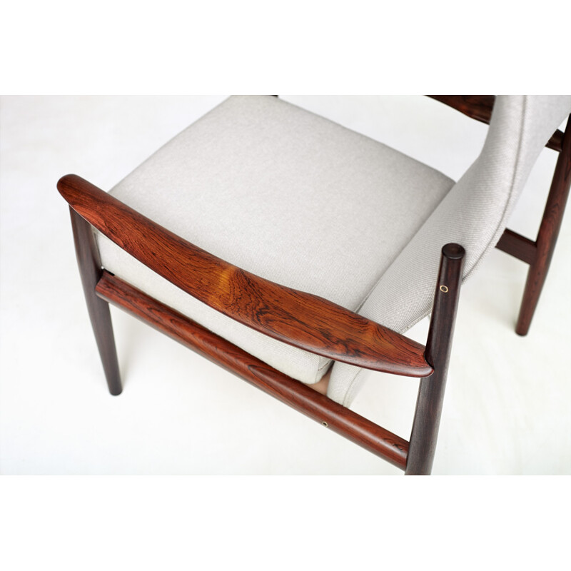 Fauteuil vintage à dossier haut de Grete Jalk - 1960