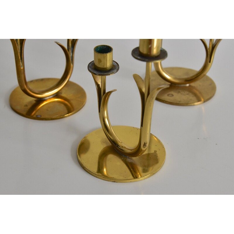 Swedish brass candle holders by Gunnar Ander for Ystad Metall - 1960s