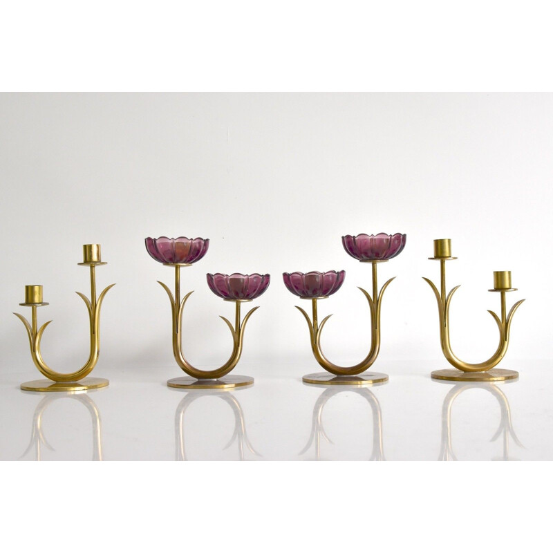 Swedish brass candle holders by Gunnar Ander for Ystad Metall - 1960s