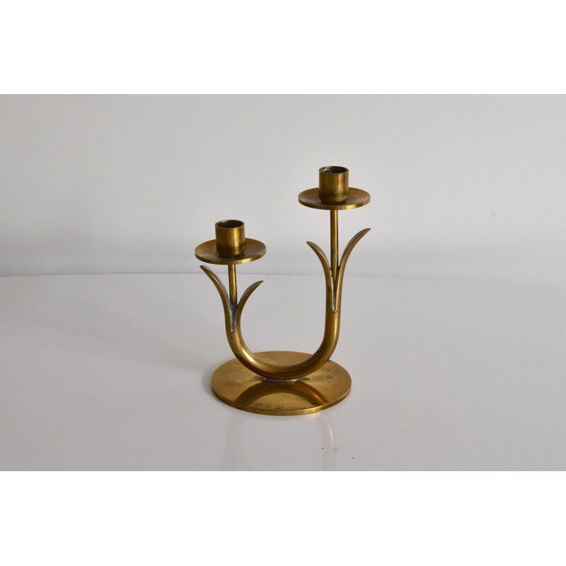 Swedish brass candle holders by Gunnar Ander for Ystad Metall - 1960s