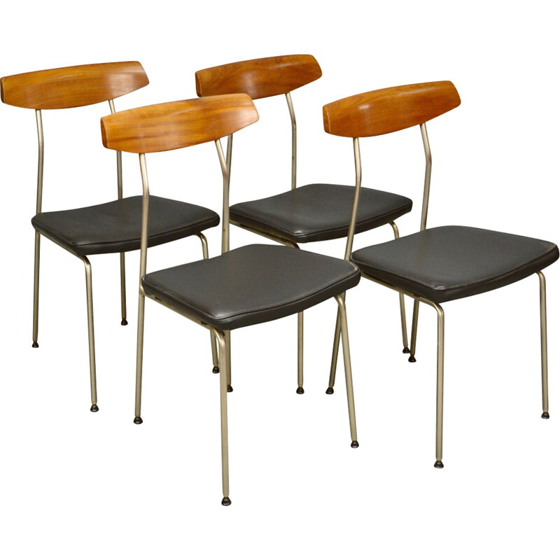Suite de quatre Chaises Stag S Range vintage conçues par John et Sylvia Reid - 1960