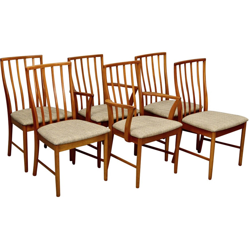 Suite de six chaises à repas vintage en teck par A H McIntosh - 1970